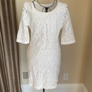 White Lace Midi Dress